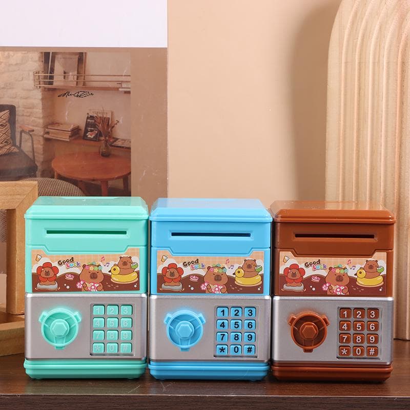 Kawaii Kapibara Sparebøsse for Barn - Kreativ Sparebøsse for Jenter Søtt Hjerte Design Oppbevaringsleke Bursdagsgave Grønn