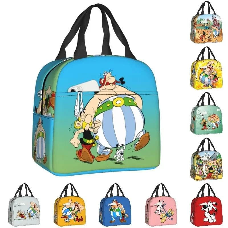 Asterix og Obelix Matboks Eventyr Manga Getafix Dogmatix Kjølebag Termisk Isolert Matpose for Kvinner Barn khaki
