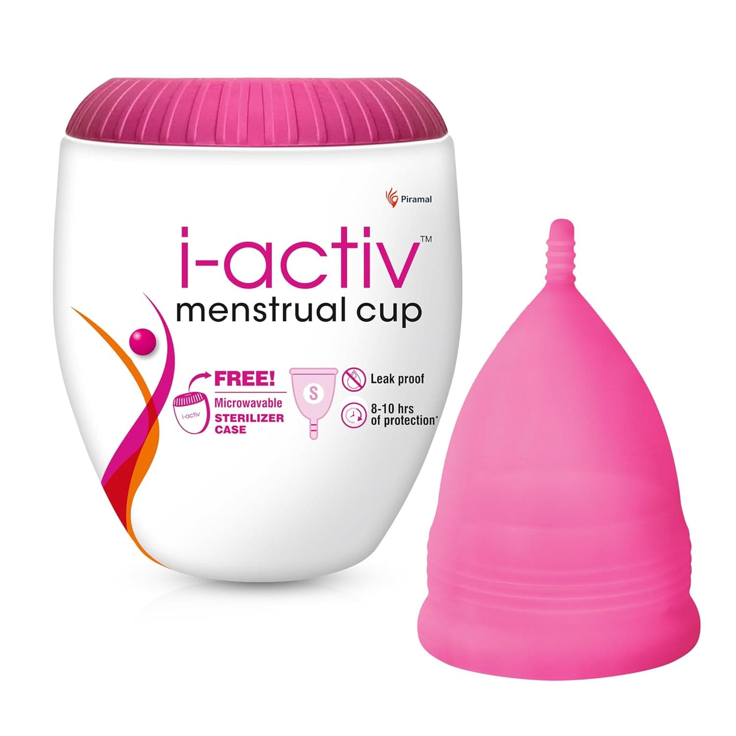i-Activ Menstruasjonssuppe Liten | Ultramyk Gjenbrukbar Menstruasjonssuppe Med Steriliseringsetui | Lekkasjefri Utslettfri Beskyttelse For Kvinner Opp