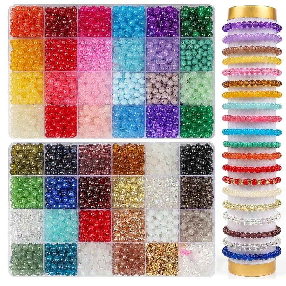 3000 6 mm Glass Gelé Dobbel Perle Perlearmbånd Halskjede DIY Smykketilbehør