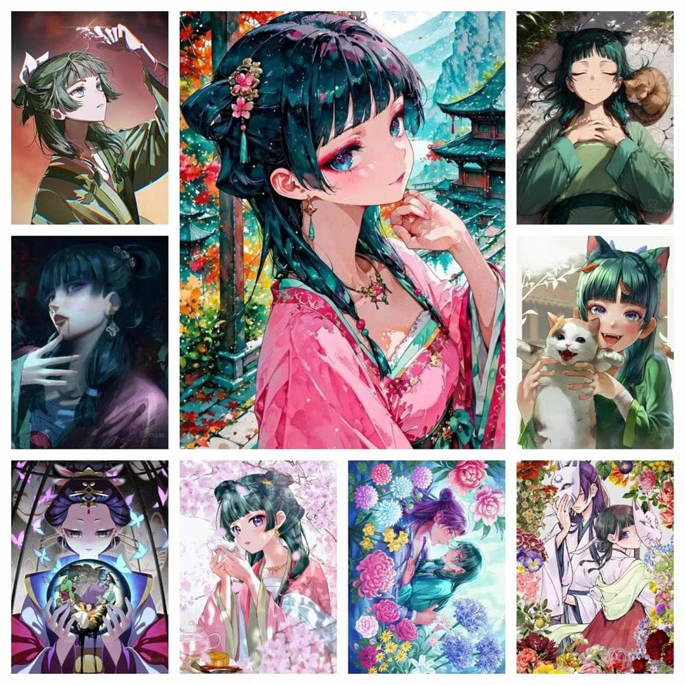 2026 Ny Anime Tegnesett 5D DIY Diamantbroderi The Apothecary Diaries Håndlaget Kunst Voksen Barn Gave Hjemmedekorasjon