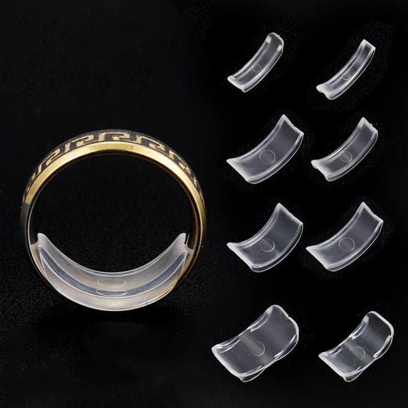 8 størrelser Invisible Clear Ring Size Adjuster Resizer Løs Ring Reducer Ring Sizer