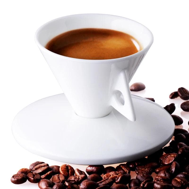60 ML italiensk espressokopp tallerkensett Unikt kreativt par keramisk kaffekopp hjemme hvit tekopper tallerkensett kaffeutstyr Hvit