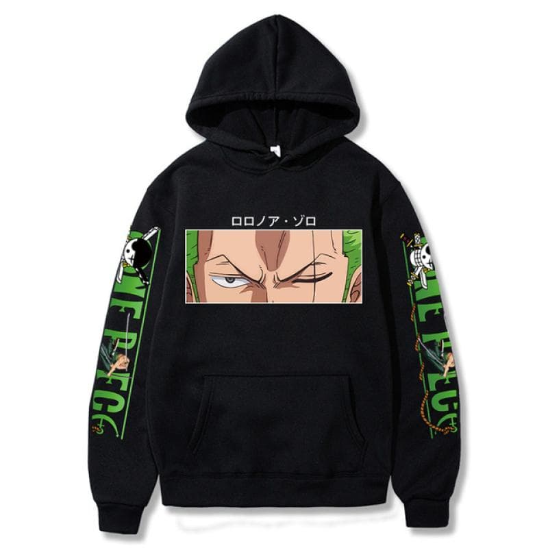 Hot Roronoa Zoro Print Hettegensere Menn Kvinner One Piece Anime Sweaters Hettegenser Lommer Streetwear Klær Harajuku cm