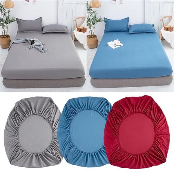 Vanntett laken Madrasstrekk Pad Ensfarget fitting laken med all-round elastisk gummibånd Laken uten putevar Svart