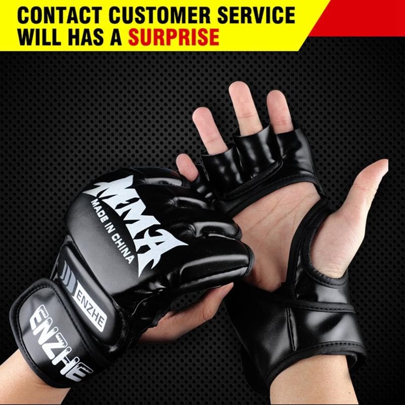 Half Fingers MMA Fighting Gloves Boksehanske Komfortabel Enkel å bruke Slitesterk og solid pusteevne