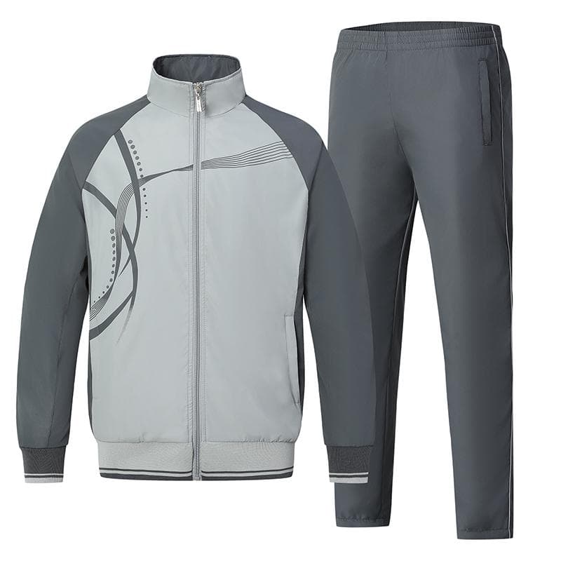 Herresett Sportsklær Treningsdresser Gensersett 2 stk Jakke+Bukser Vår Høst Drakter Pluss Størrelse 5XL cm Gul