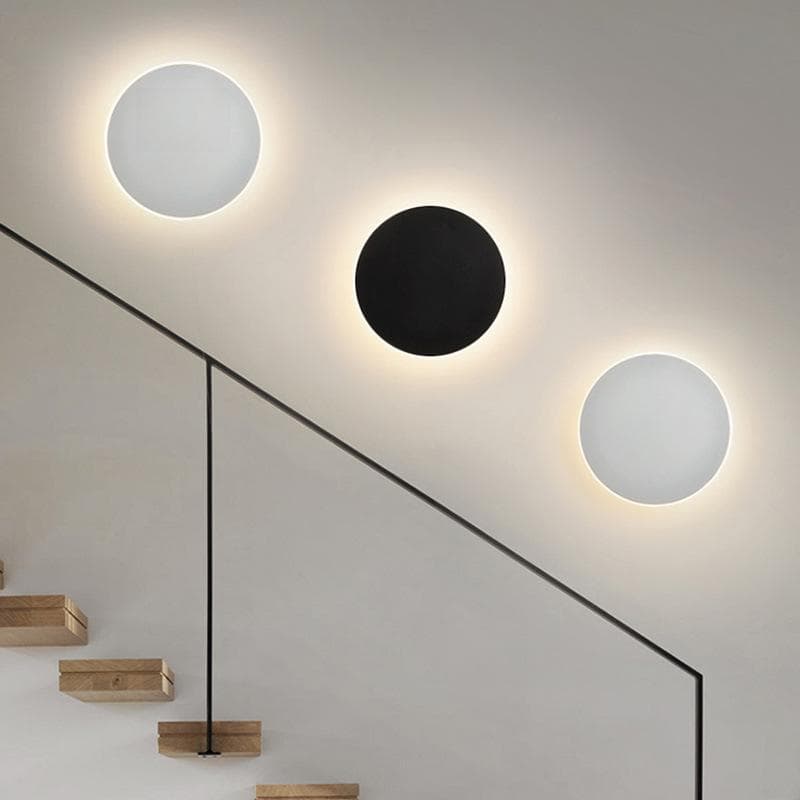 Nordic Modern LED-vegglampe for soverom, korridor, trapp - Touch Control, rund form - Enkelt og stilig design Hvit