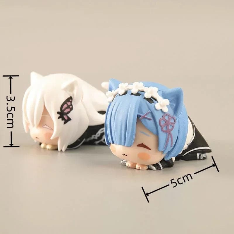Søt Rem-figur Anime Re Zero Kawaii Ram-statue Emilia Echidna-figurer Skulpturdekor Stuedekorasjon Skrivebordstilbehør
