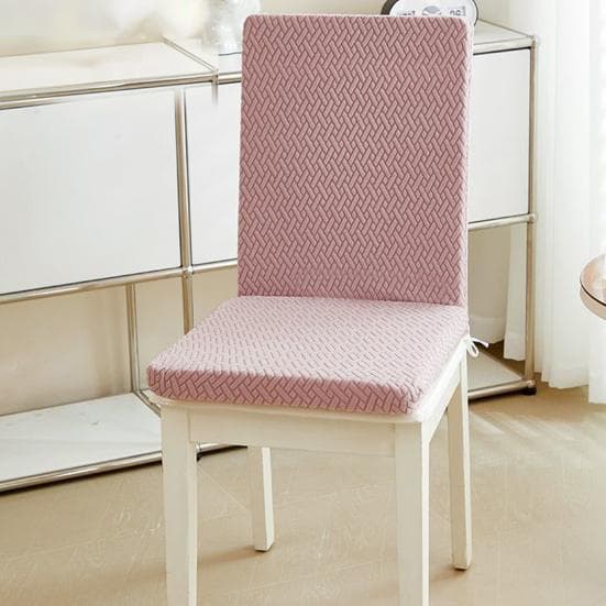 Spisestoltrekk Elastisk Jacquard Stoltrekk med Sittepute Avtakbart Vaskbart Slipcover Stol Grå