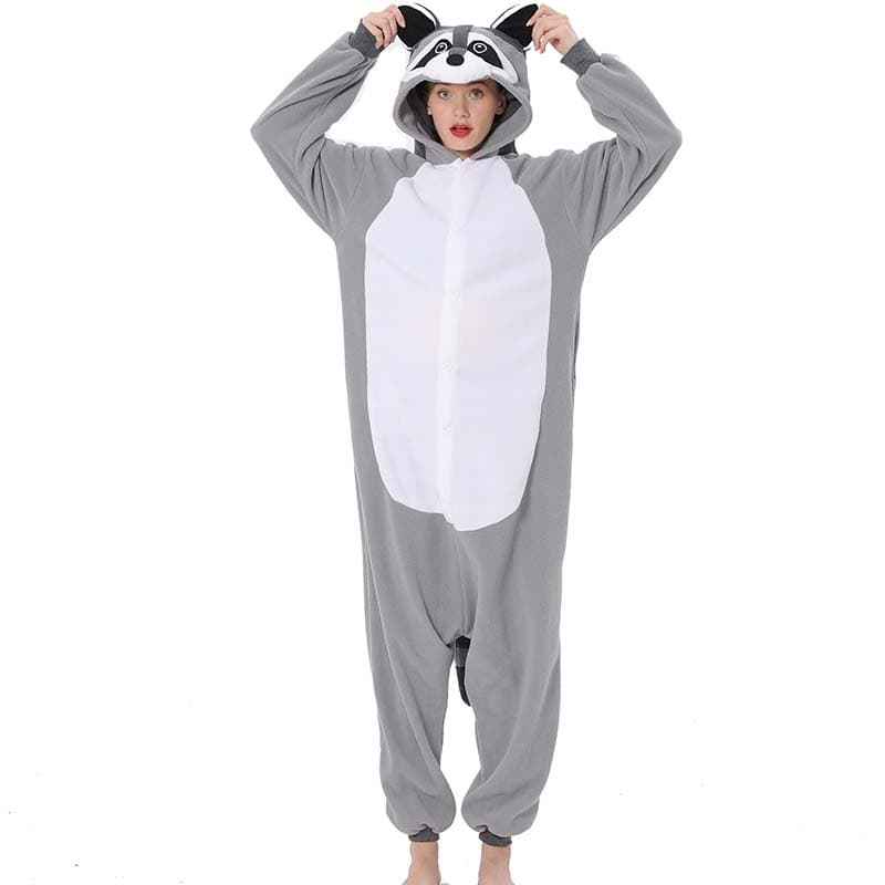 Glidelås Herre Pyjamas Anime Kigurumi Dame Vaskebjørn Onesies For Voksne Tegneserie Ett-Dels Pyjamas Hel Kropp Bursdagsgave Cosplay Kostyme cm