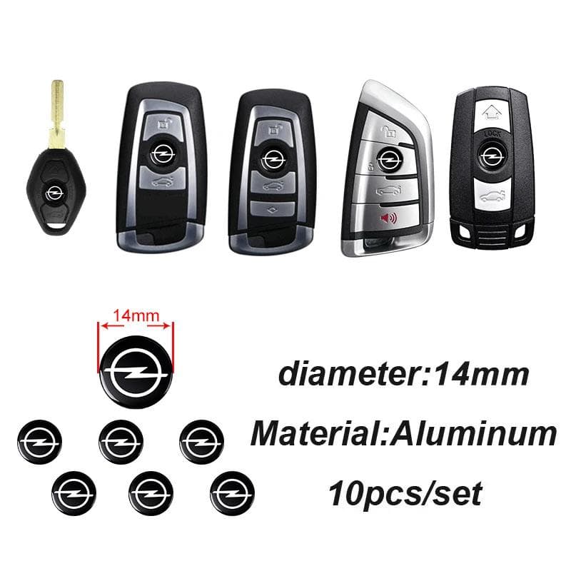 2/5/10 stk 14 mm Bilnøkkel Emblemklistremerker Auto Kontrollnøkkel Logo Tilbehør For Opel Insignia Astra Antara Meriva Zafira H G Corsa