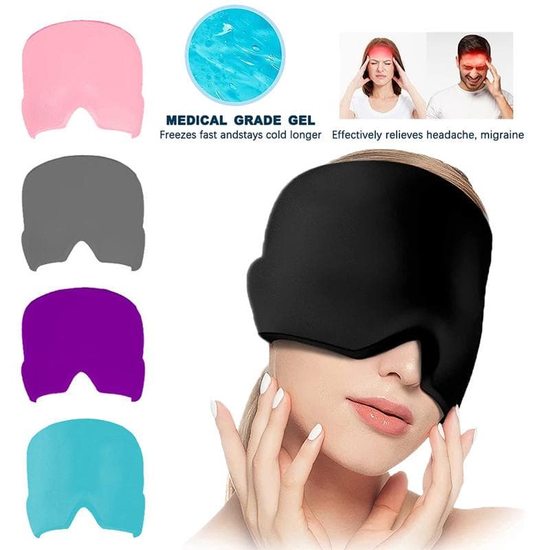 Gel Varm Kald Terapi Hodepine Migrene Iskappe Hode Massasjer Antistress Lindring Smerte Sove Øyemaske Ishatt Helsepleieverktøy MYY Blå