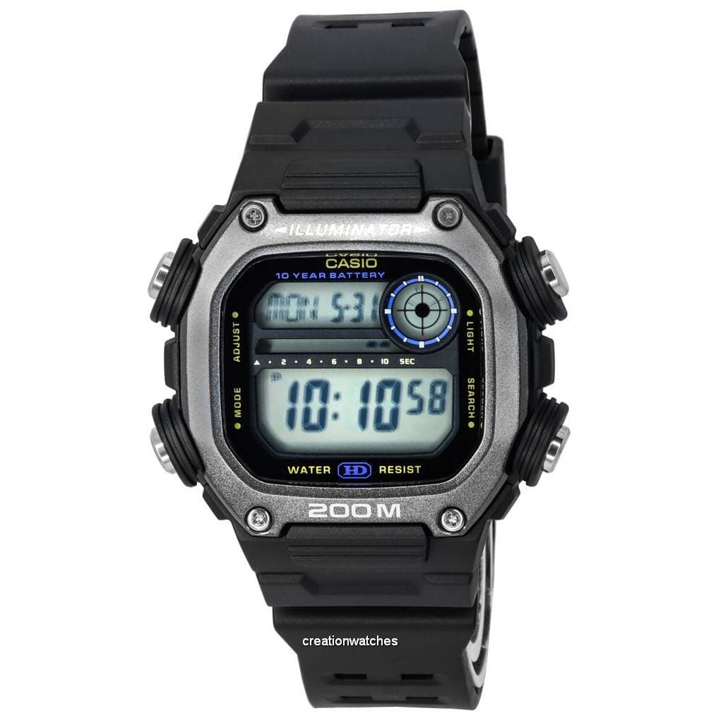 Casio Digital Sports Resin Strap Quartz DW-291HX-1A DW291HX-1 200M Herreklokke