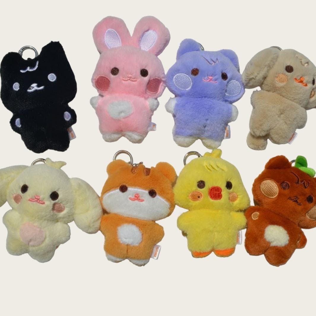 8 stk Kpop 10cm Ateez Aniteez Søte Plysj nøkkelringer Hongjoong Seonghwa Yunho Yeosang San Mingi Wooyoung Nøkkelring Vesketilbehør