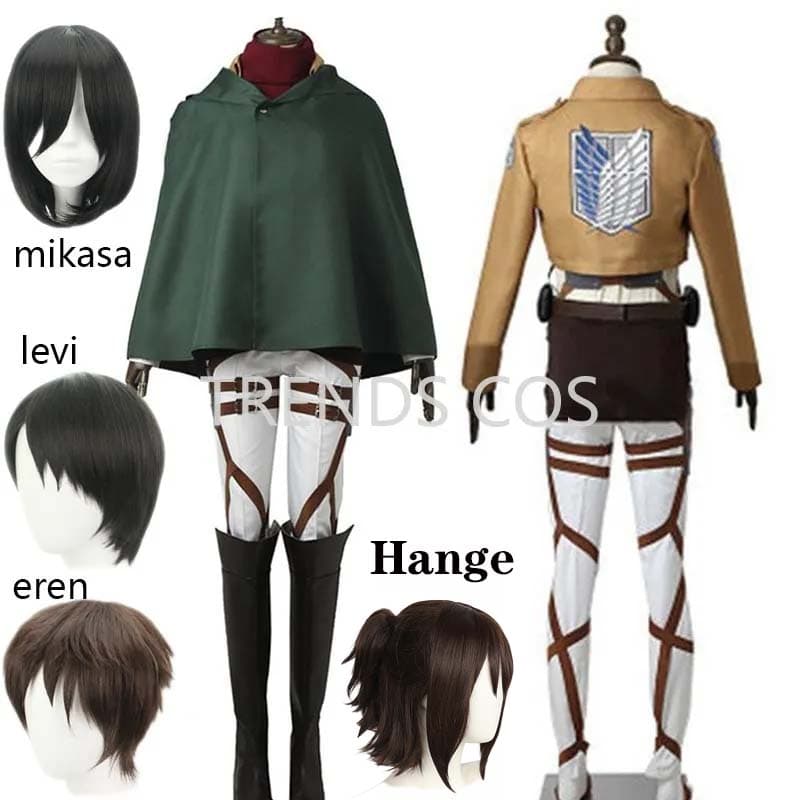 Cosplay Anime Levi Ackerman Mikasa Ackerman Cosplay Kostyme Eren Jaeger Antrekk Hange Zoe Cosplay Kostyme Aot Komplett Sett cm