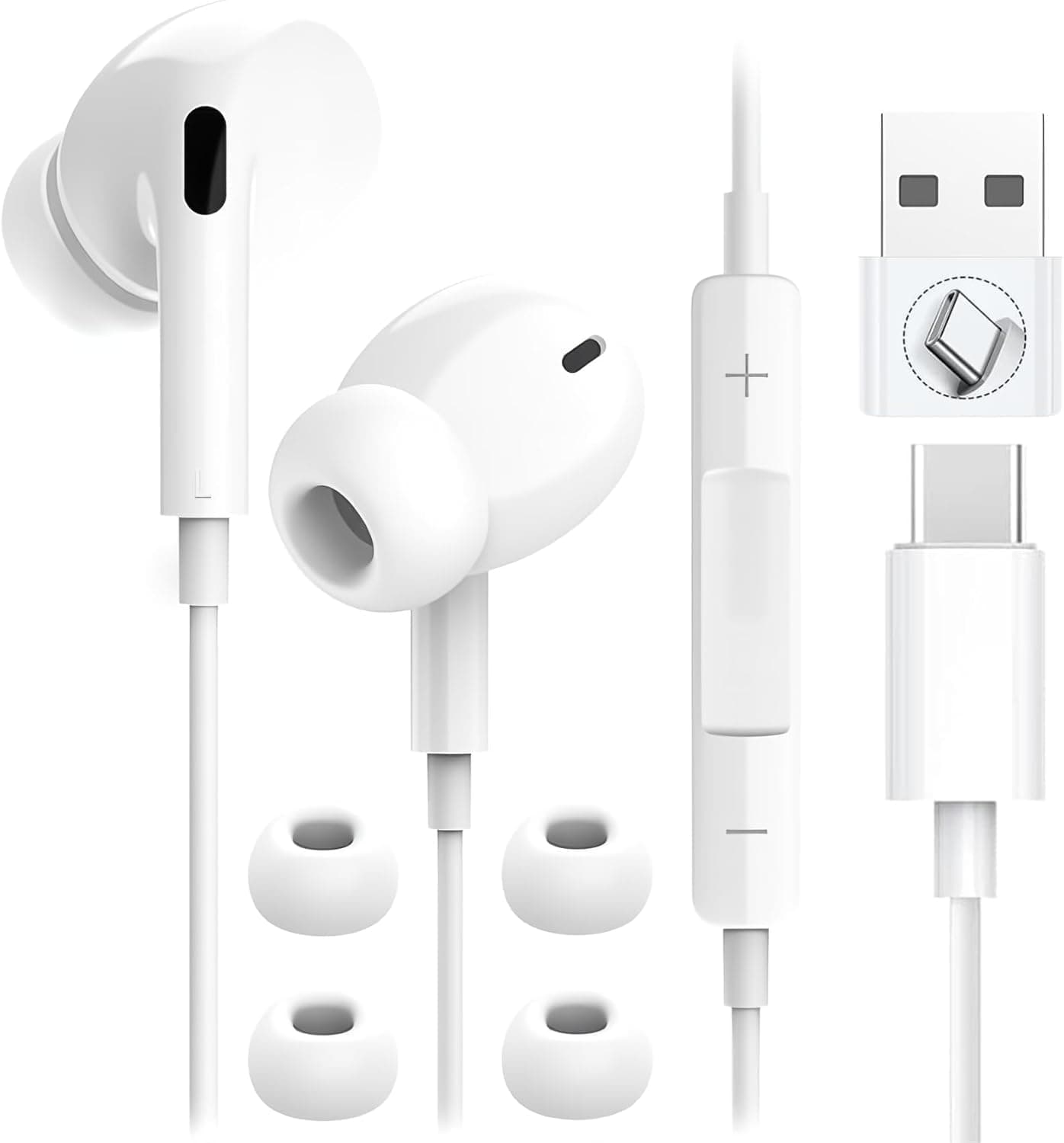 Kablede øretelefoner med den nye 2026 Kompatibel med iPhone DAC og 10 mm drivere Oppslukende opplevelse med mikrofon og støydemping Inkluderer 3
