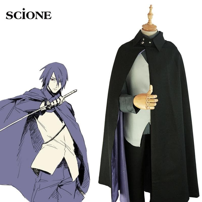 Scione tegneserie Uchiha Sasuke Cosplay kostyme dress frakk kappe vest topp bukser komplett sett Sasuke kostymer cm