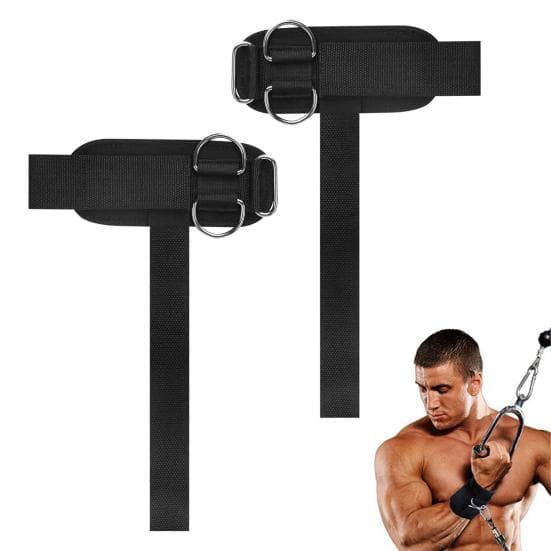 2 stk Vektløftestropper med D-ringer Kraftige Kabelmaskintilbehør Håndleddsstropper Menn Kvinner Treningsstudio Trening Pull-up Markløft