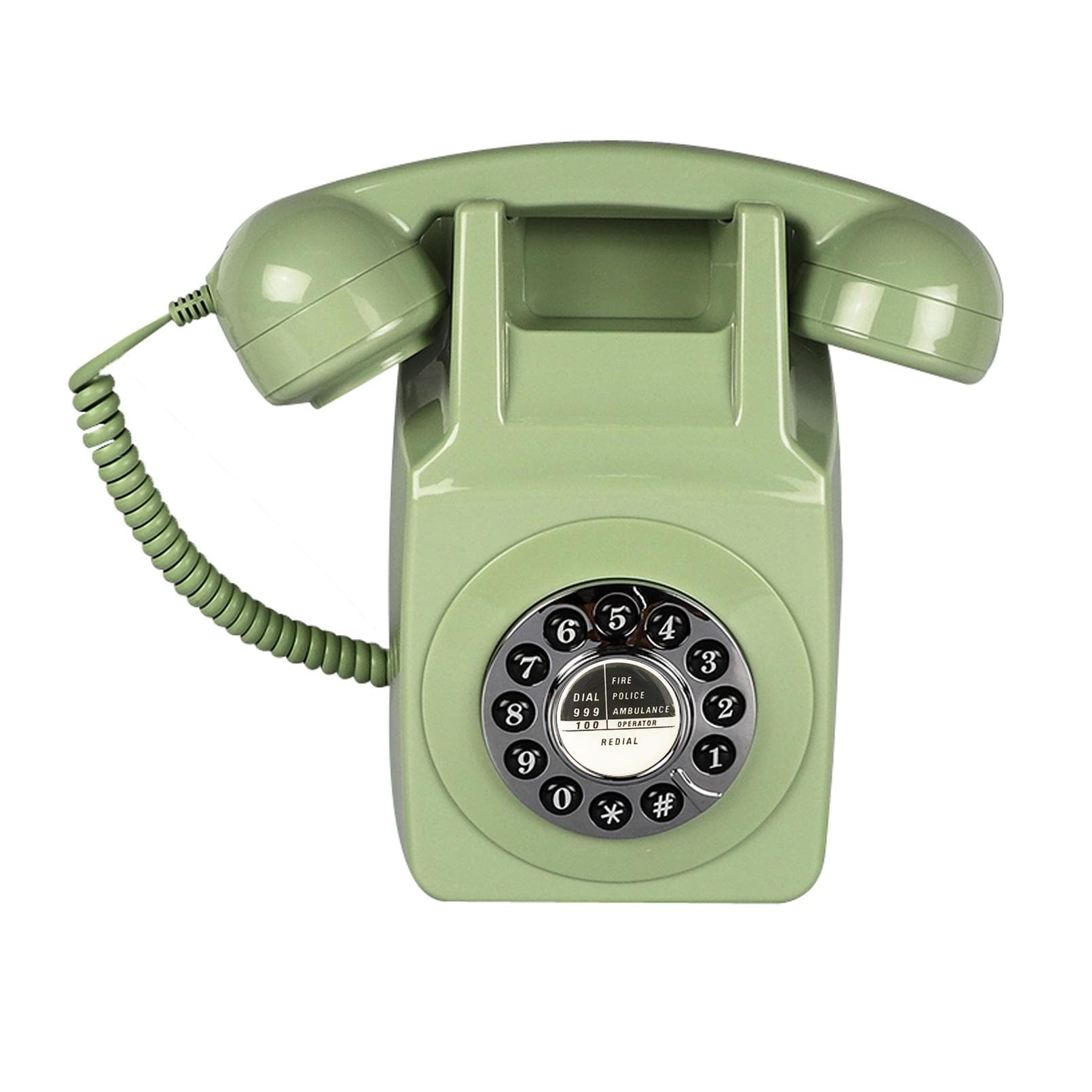 Veggtelefon, fasttelefon med ledning for hjemmet, veggmontert retrotelefon, gammeldagse antikke telefoner fra 1960-tallet
