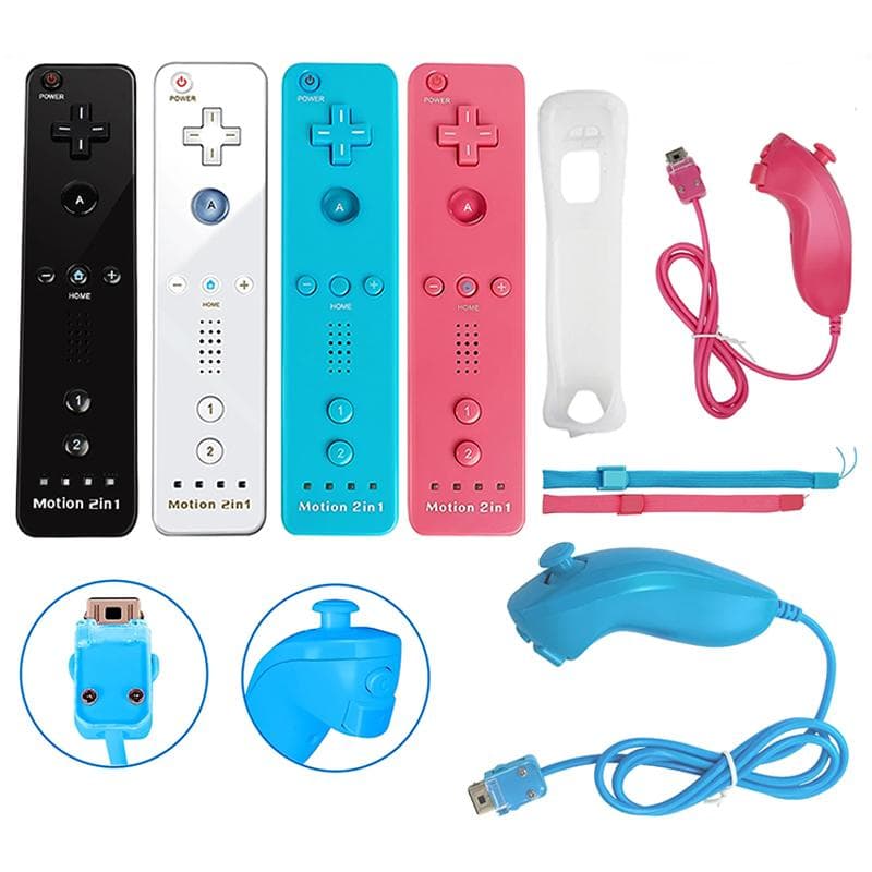 2-i-1-fjernkontroll for Wii-konsoll med Motion Plus trådløs gamepad-kontroller Nunchuck for Nintendo WII U-kontroll Joystick Joypad