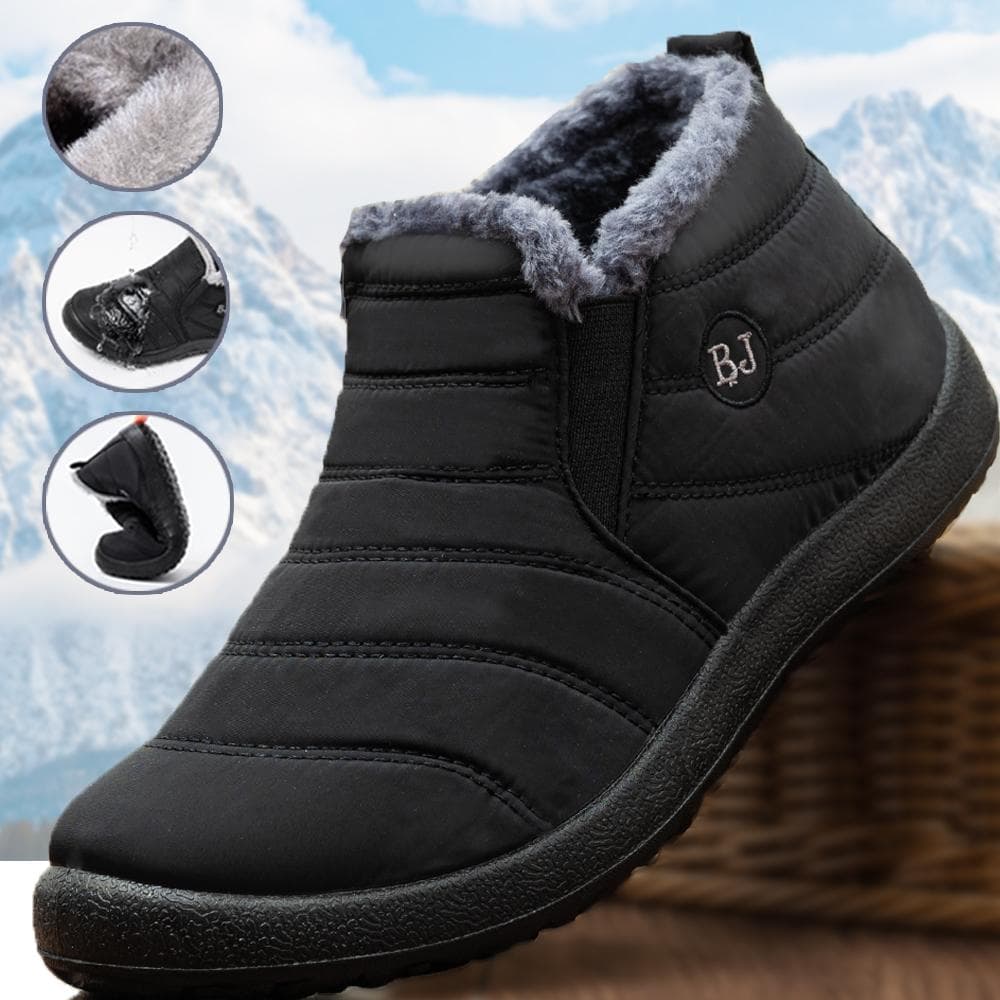Herrestøvler Vanntette vinterstøvler Lette snøstøvler Varm pels Herresko Plus Size 47 Unisex ankelstøvler Slip-on fritidssko cm
