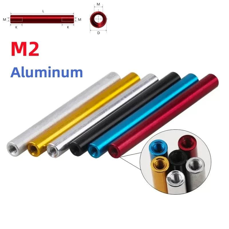10 STK Fargerike Aluminium Anodisert Runde Avstandsstykker Søyler Stenger M2 Aluminium Avstandsstykker Forleng Lange Muttere