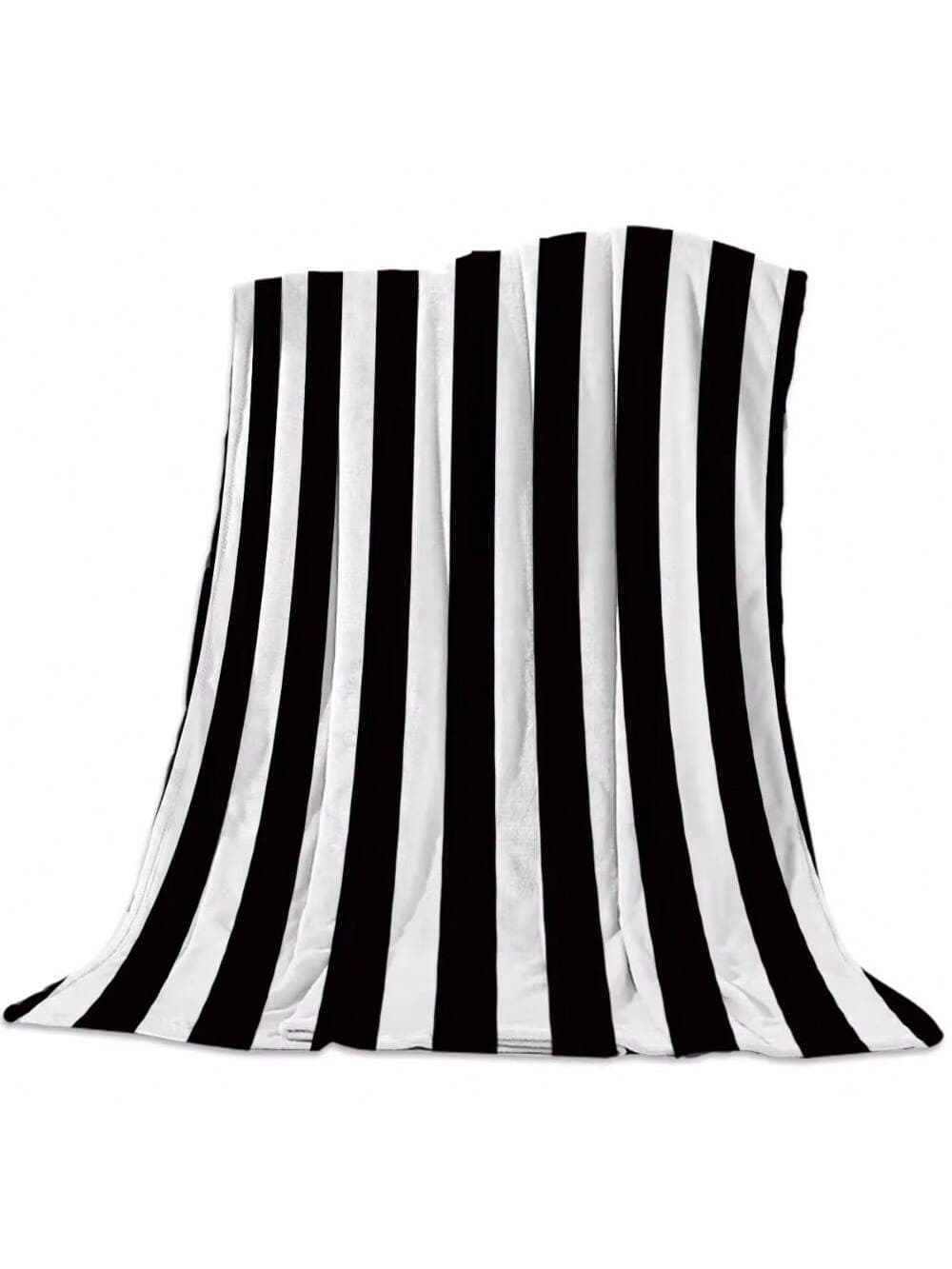 Svart og Hvit Stripete Sengeteppe Tepper Overkast Teppe Flanellfleece Mikrofiber Dekorativ King Queen Størrelse Varm grå farge