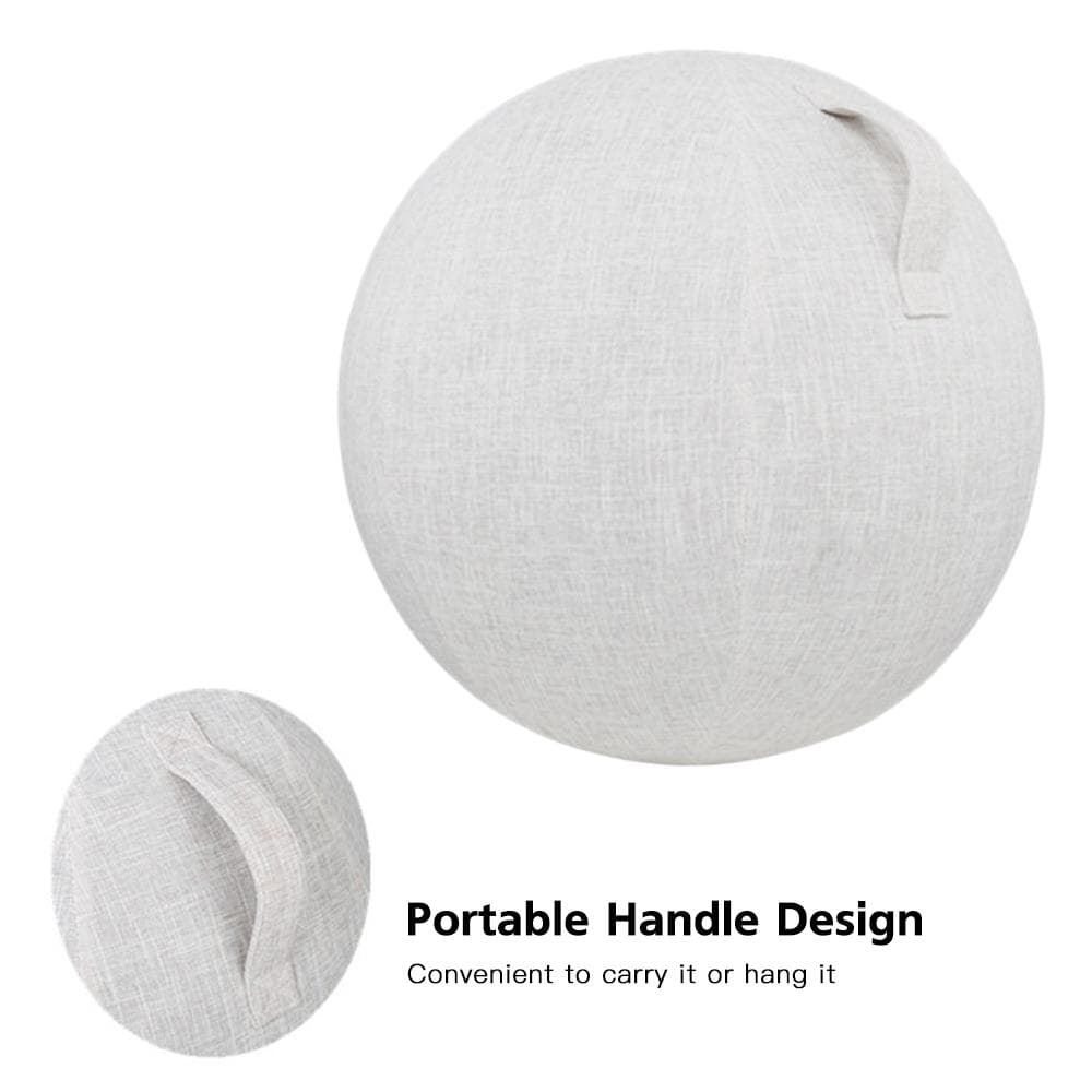 55cm/65cm/75cm Bomull+Lin Beskyttende Yogaballdeksel Treningsballbeskyttelse Hudinnpakningstilbehør beige