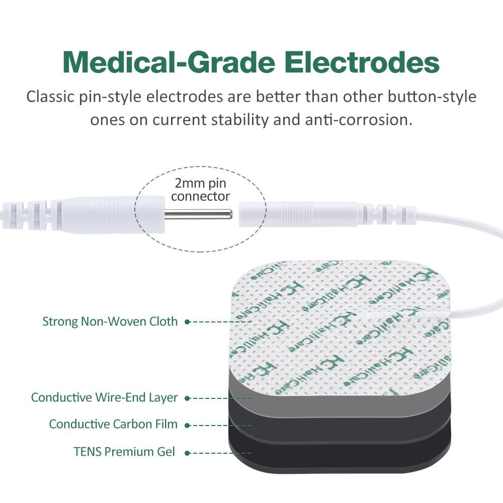 4x4cm/5x5cm TENS-ENHET Erstatningsputer EMS Muskelstimulator Elektrodeputer 2.0mm Ikke-vevd Stoff Massasjeklistremerke Gjenbrukbare Puter