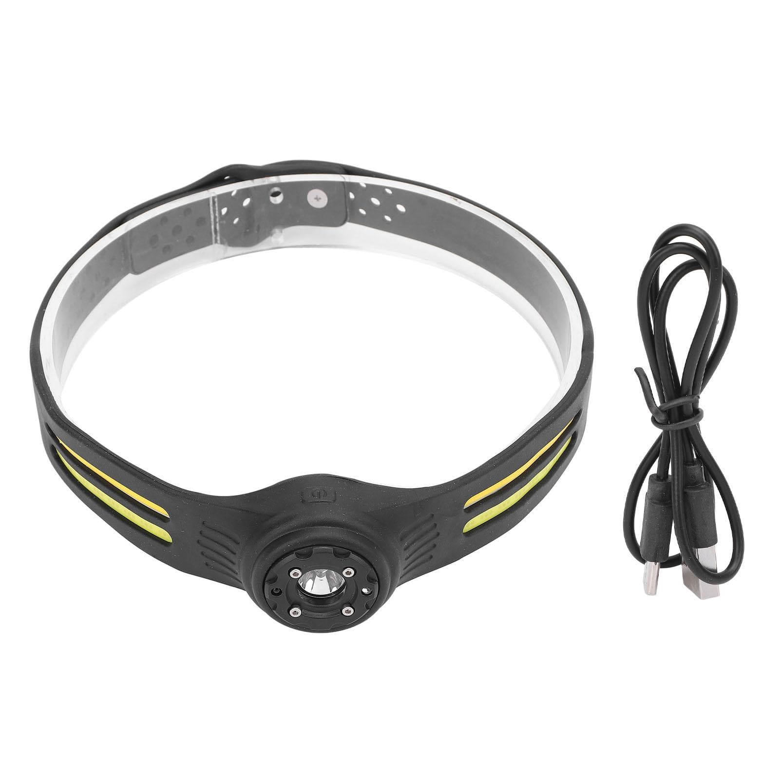 LED Hodelykt Bevegelsessensor Sterk USB Oppladbar Hodelykt med Silikonpannebånd for Camping