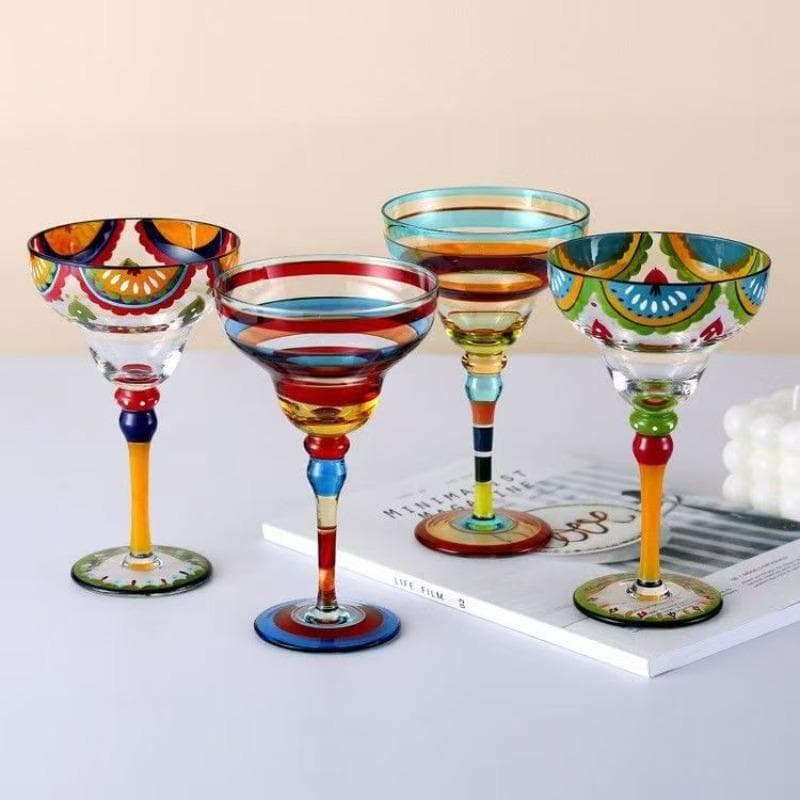270 ml Kreative Margarita-vinglass Håndlagde Fargerike Cocktailglass Europa Pokalglass Champagneglass Kreativt Vinglass Bar
