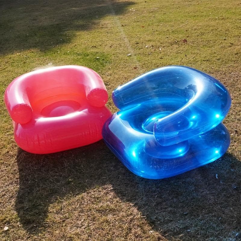 Oppblåsbare solsenger Luftsofa Sofa Oppblåsbar stol Utendørs leke rekvisitter Strandcamping Reise Bærbart sete for barn