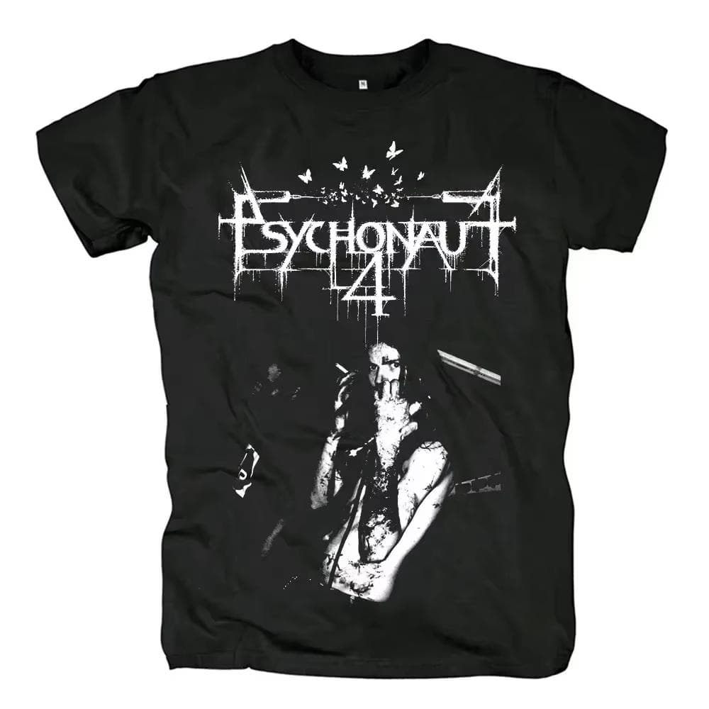 Psychonaut4 T-skjorte Black Metal Band T-skjorte Dame Morsomt Mønstertrykk Bomulls T-skjorte Harajuku Streetwear Tee Topper Herreklær cm