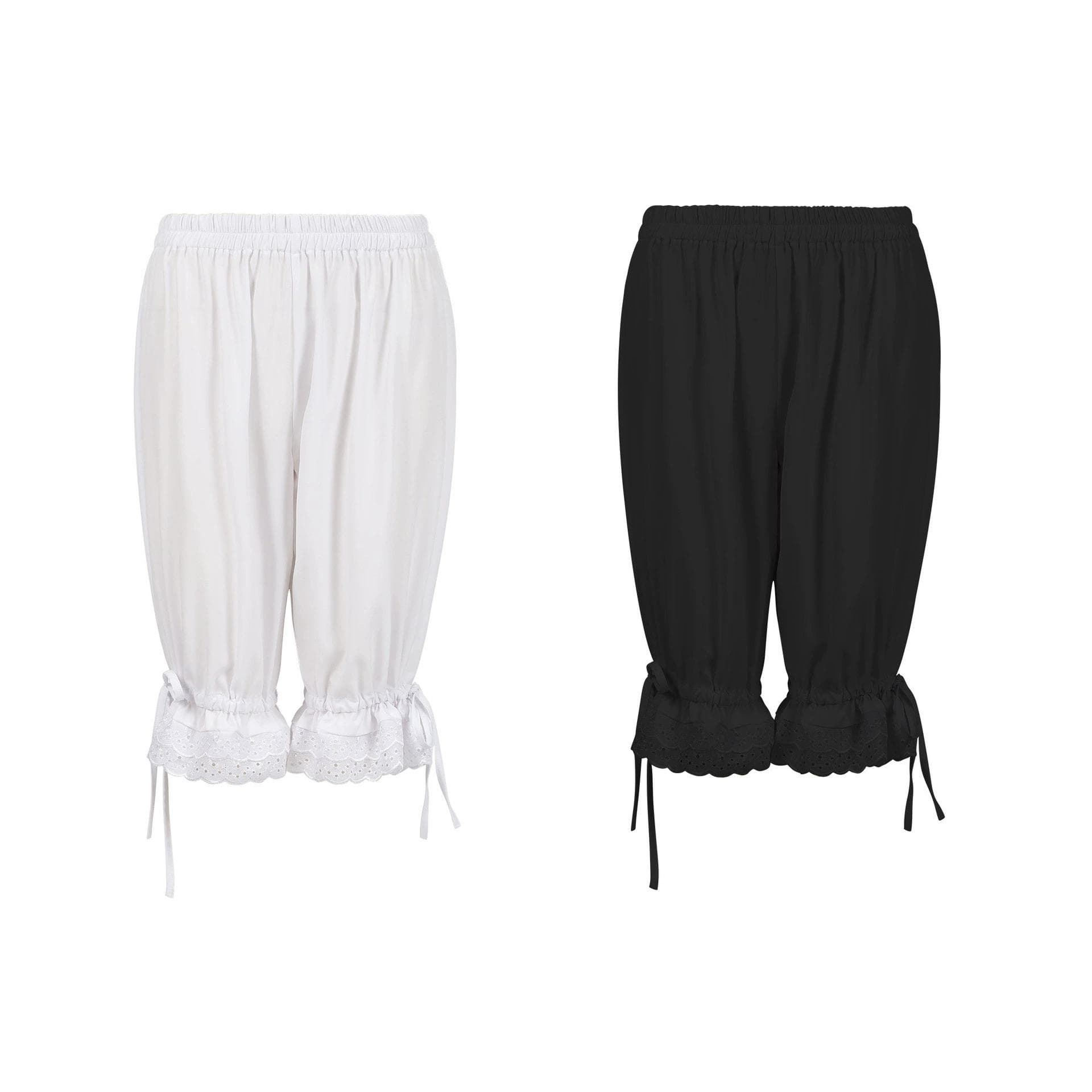 Dame Four Seasons Kort Svart og Hvit Blonder Løse Cosplay Damebukser Lantern Innerbukser cm Hvit