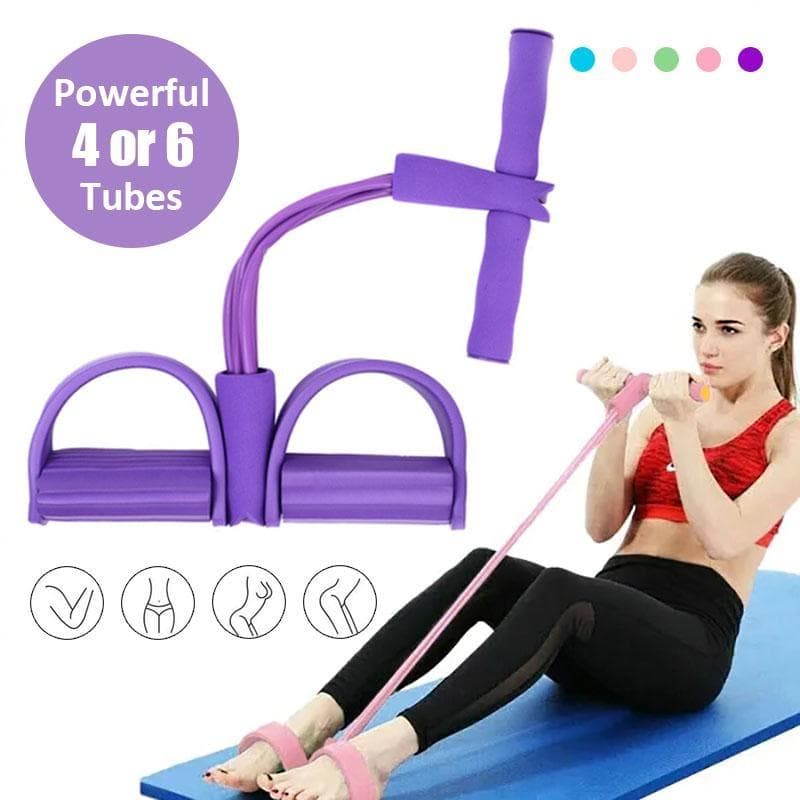 6 Tube / 4 Tube Puller Pedal Spenningstau Magetrener Fitness Elastisk Sit Up Pull Tau Hjemme Gym Sport Treningsutstyr