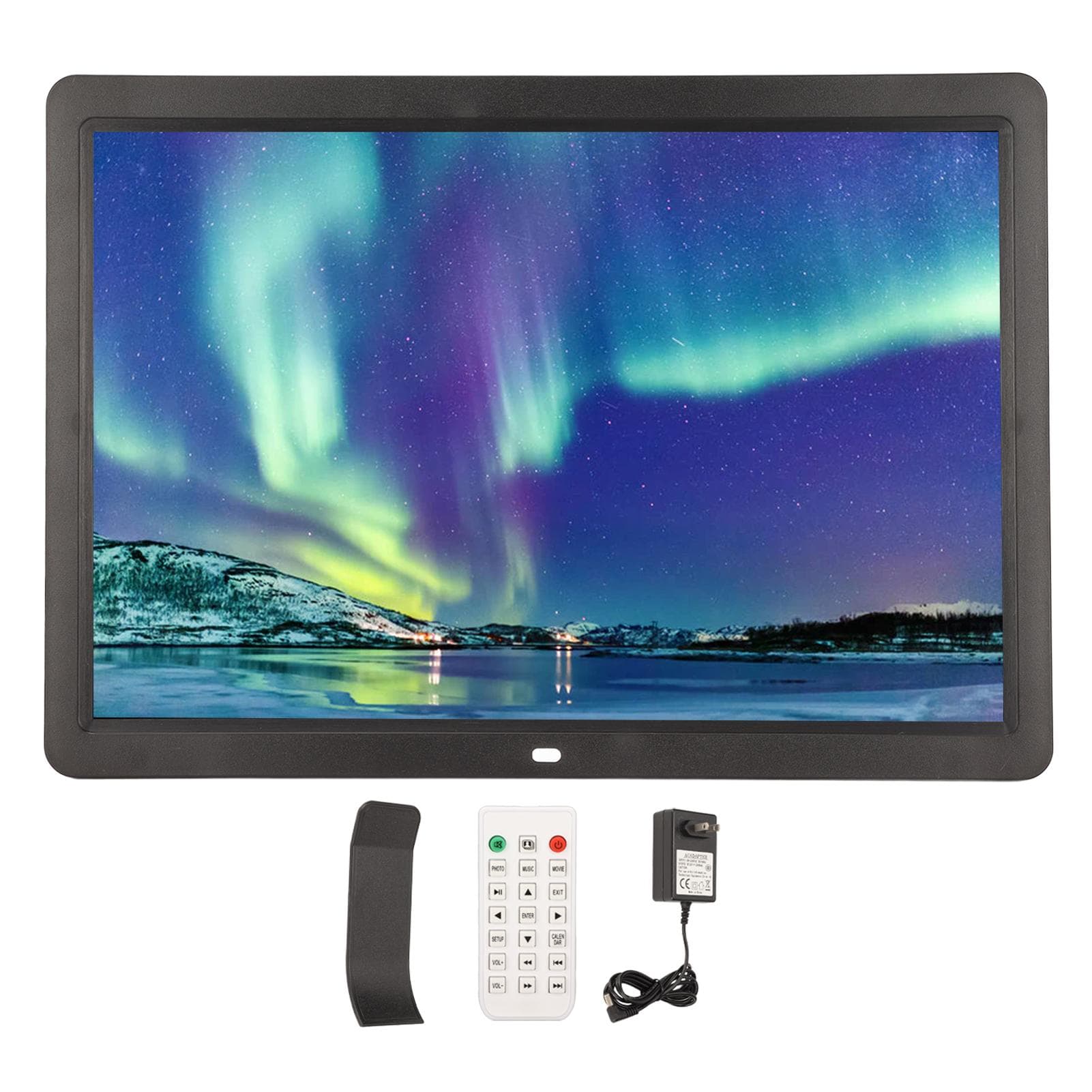 Digital fotoramme Multifunksjon 15 tommer Full HD Automatisk rotasjon LED Elektroniske fotoalbum
