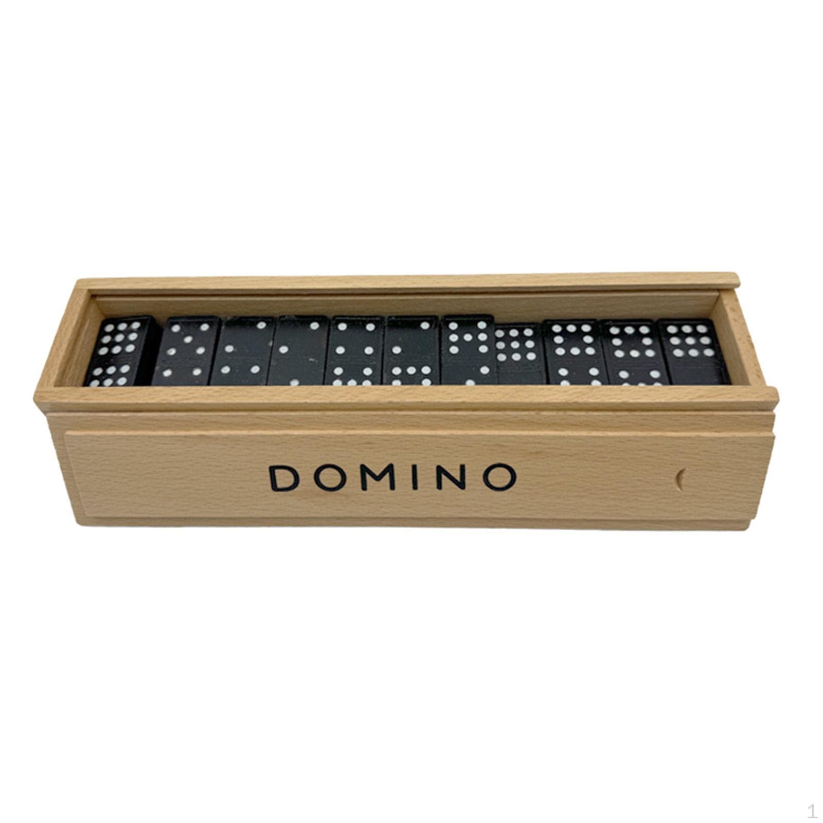 Dobbelt Ni Domino-sett Morsomt og engasjerende bordspill Familiespill Klassisk brett med trekasse
