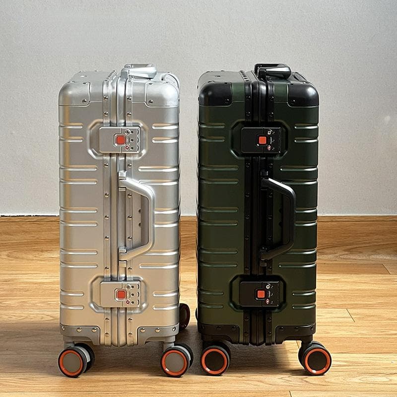 Helt aluminium-magnesiumlegering reisekoffert Herre Business Rullebagasje på hjul Tralle Bagasje Carry-Ons hyttekoffert