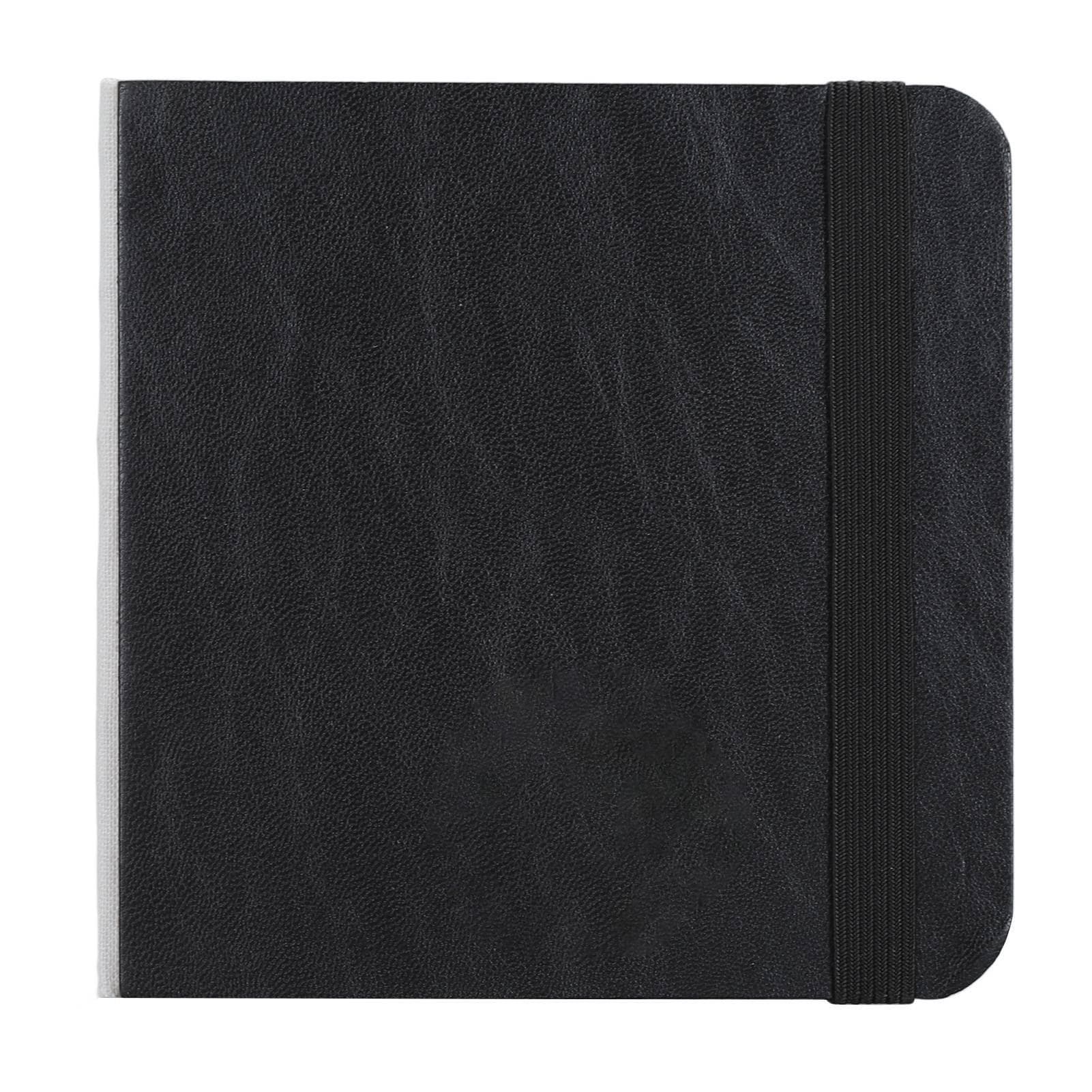 30 arks Akvarell Skissebok Finkornet bærbar lomme Akvarellmalingspapir 10 X 10 cm Svart Svart