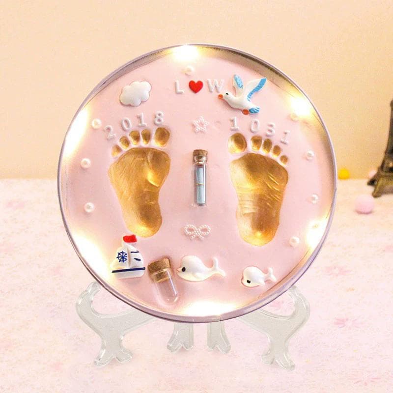 Nyfødt baby hånd- og fotavtrykk leire lanugo suvenirer DIY baby hånd- og fotavtrykk hundre dager fullmåne uke gammel gave