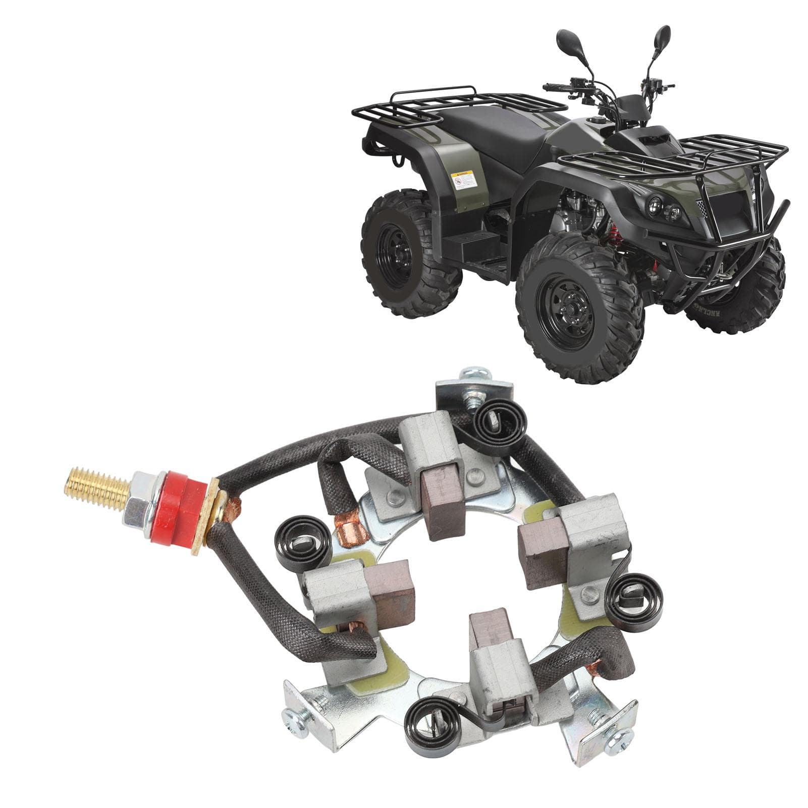 Reparasjonssett for kullbørsteholder Konstruksjonsvinsjmotor Kullbørstesett Enkel installasjon Kompakt for 8000–20000 lb 4x4 ATV Svart
