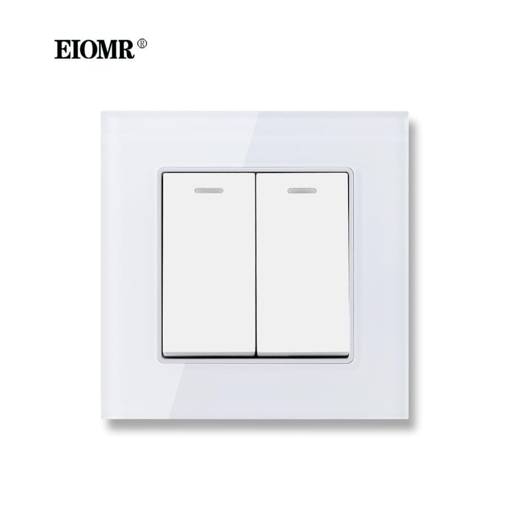 EIOMR EU/UK Standard Lett Veggbryter 16A 250V 2-veis 1-veis / 2-veis Vippebryter Stor Panel Luksus Veggbryter Innfelt Bryter