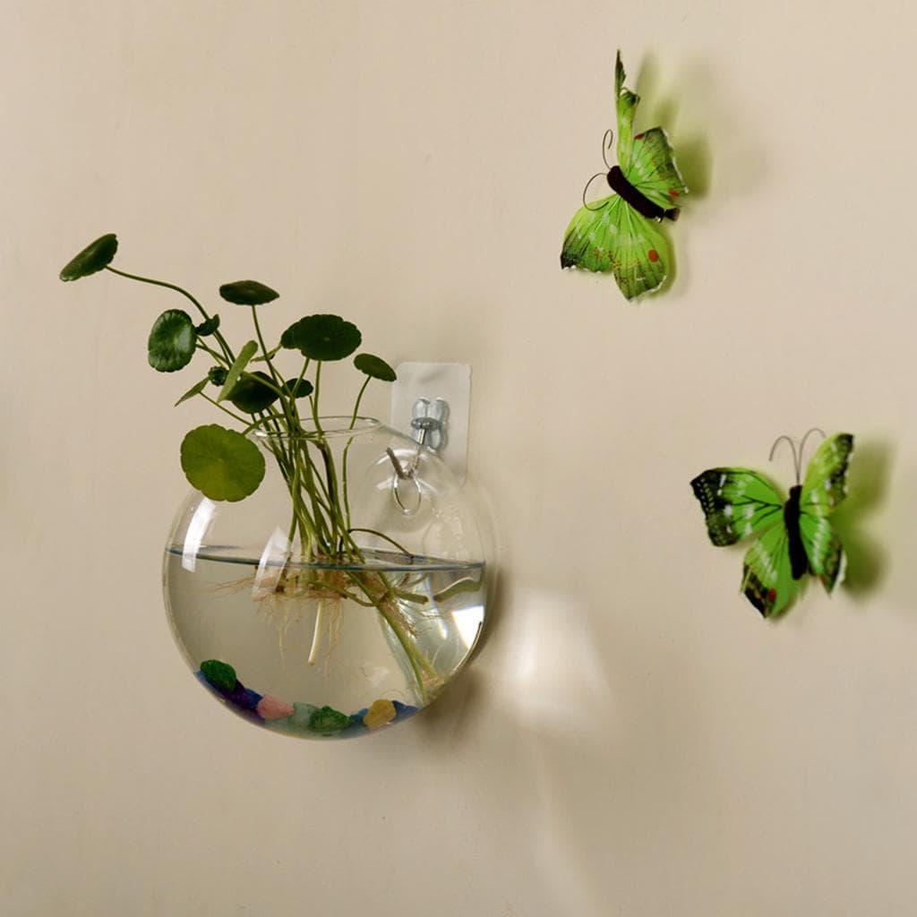 Glassvase Vegghengende Hydroponic Terrarium Fish Tanks Potteplante Blomsterpotte