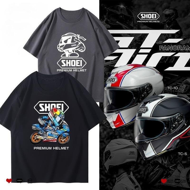 Shoei Hjelm Perifer Lokomotiv Kortermet Herre- og Dame Offroad Motorsykkel Sommer Pustende Kortermet T-skjorte cm