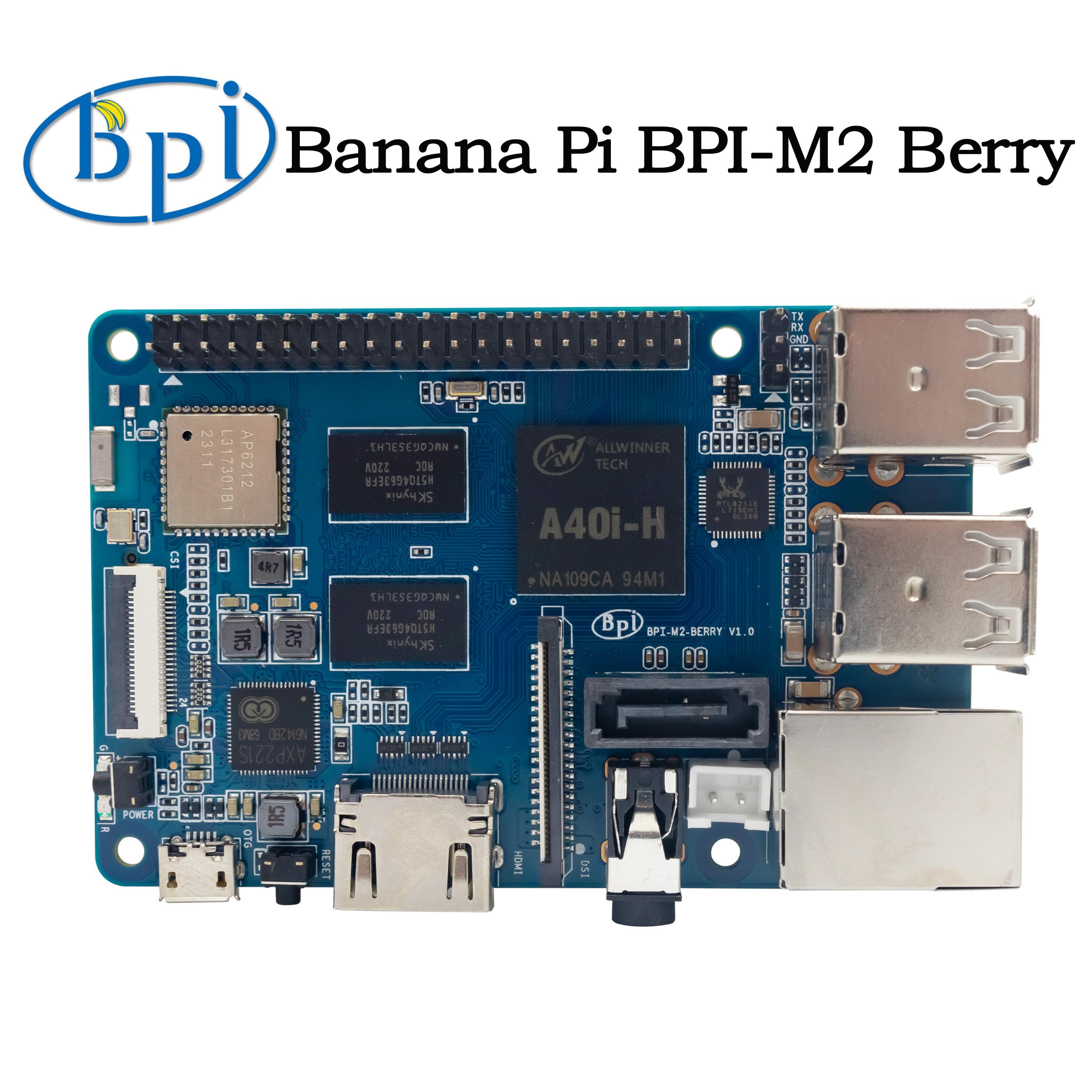 Banana Pi BPI-M2 Berry Allwinner A40i Quad-core Cortex -A7 CPU 1GB DDR3 Med SATA BT4.0 Kjør Android 6.0 Ubuntu Debian Raspbian
