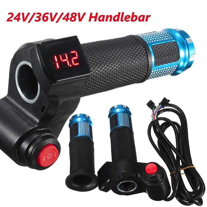 Universal 24V 36V 48V E-sykkel elektrisk scooter Digital måler Styre gass