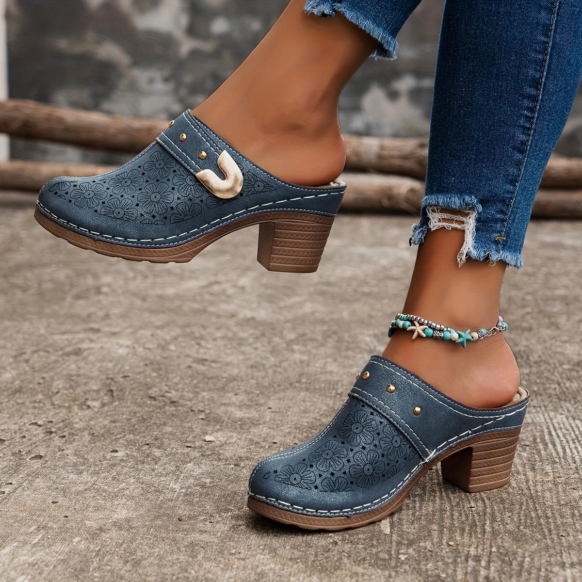 Baotou-tøfler for kvinner Plattform tykke hæler Dame-sandaler Høyde Øk Dame Sommer Retro Runde Mules Tykk Såle Slides cm Rosa