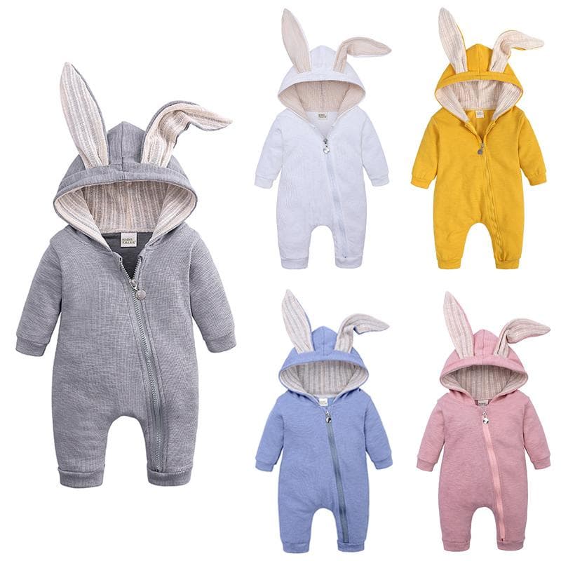 Søt kaninøre hette babydresser for babyer Gutter Jenter Klær Nyfødt Jumpsuit Spedbarnskostyme cm