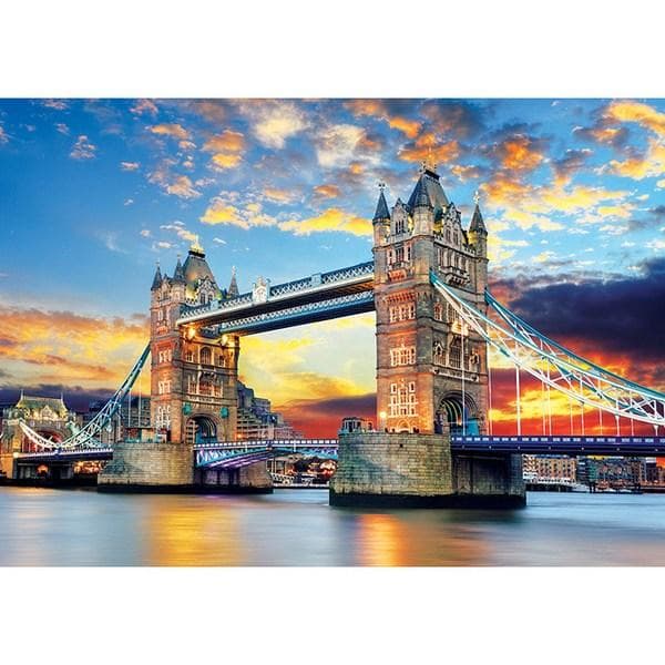 Alok Puzzle London Tower Bridge Jigsaw Puzzle AL3020, blandede farger, 1000 brikker Jigsaw Puzzle, Barnespill, Pedagogiske leker